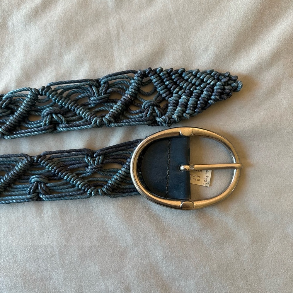 Liz Claiborne Navy Braided Belt with Silver Buckle